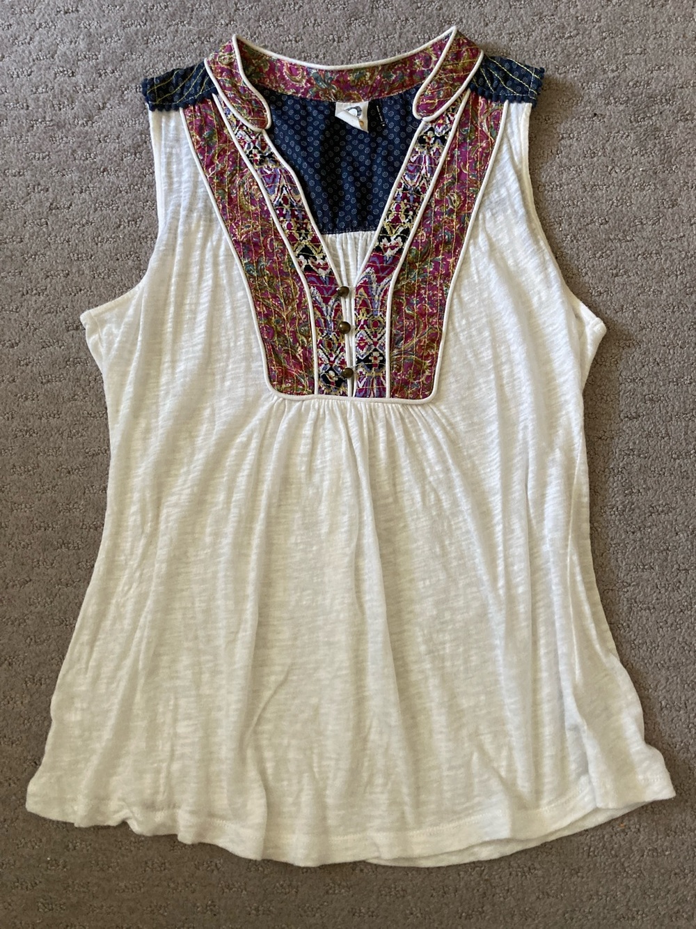 Akemi + Kin boho Evie embroidered tank top, Medium.